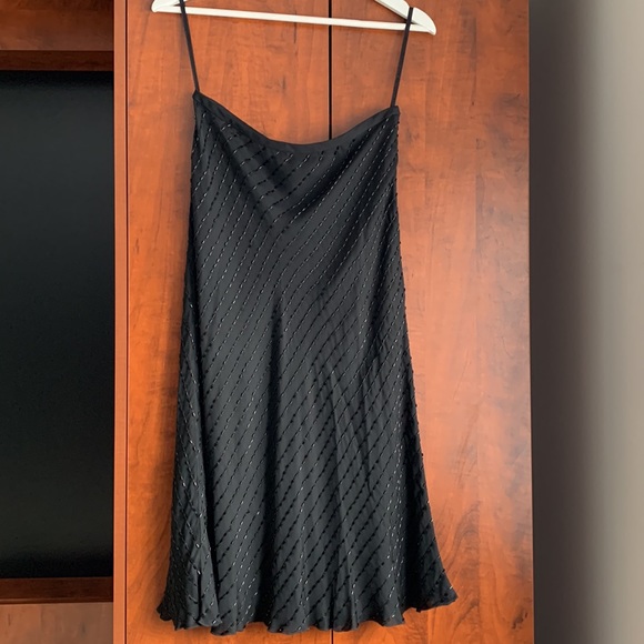 NWOT Lauren Ralph Lauren Black Silk Beaded Skirt, Size 4 - Picture 3 of 14